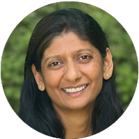 A round head-shot of Ratna Gandhi